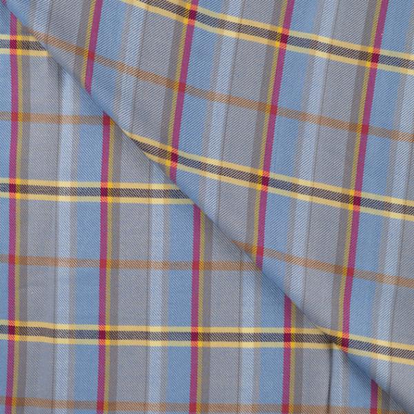 Viskose Twill Karo Blau